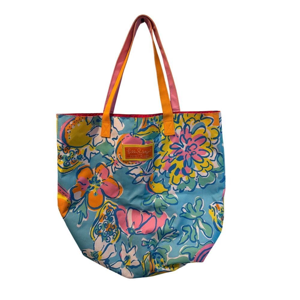 ⭐️ Lilly Pulitzer for Estée Lauder Canvas Tote Bag Preppy Vacation Resort Summer